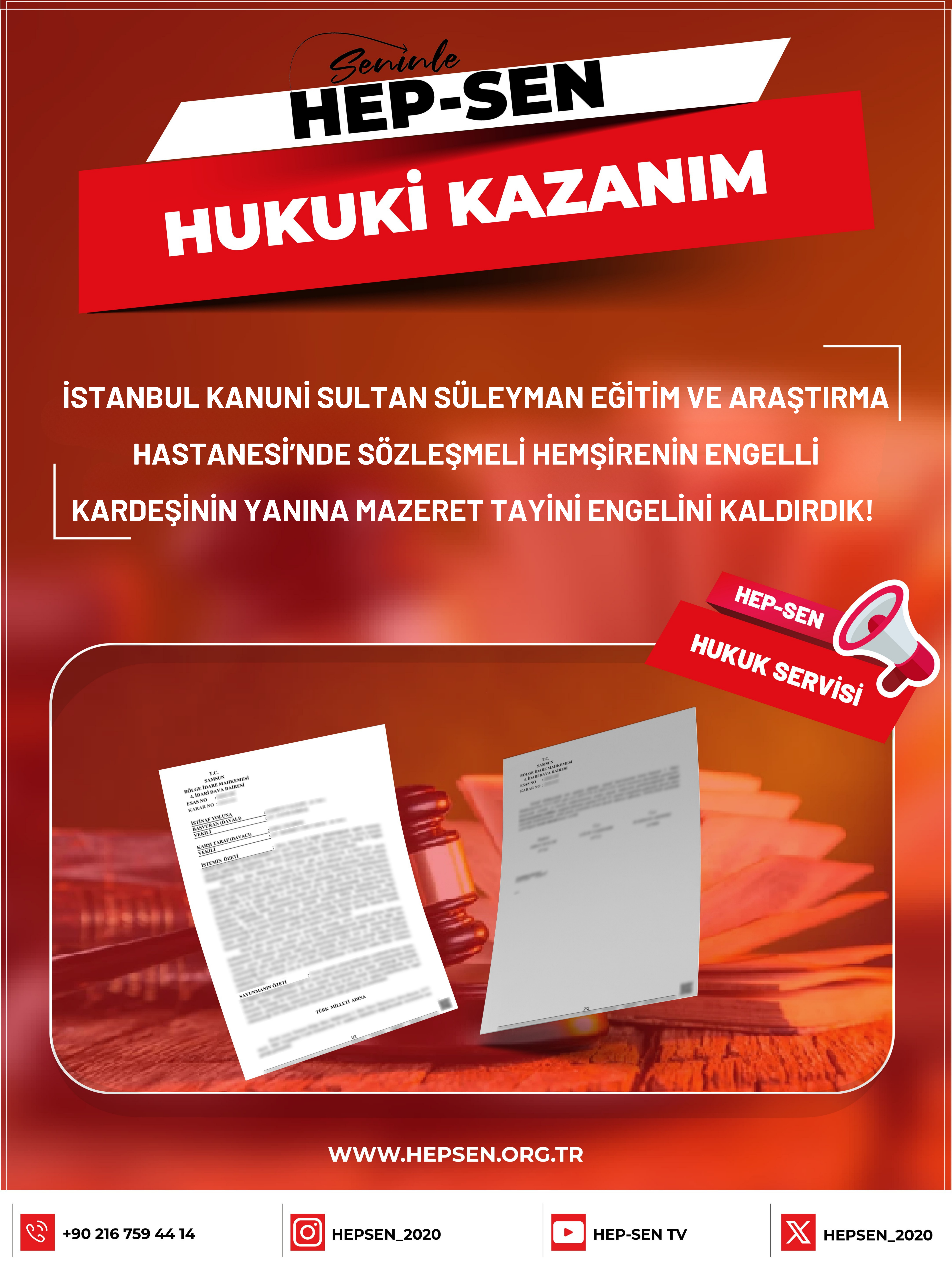 İstanbul Kanuni Sultan Süleyman Eğitim Ve Araştırma Hastanesi’nde Sözleşmeli Hemşirenin Engelli Kardeşinin Yanına Mazeret Tayini Engelini Kaldırdık!